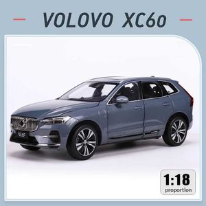 Diecast Model Cars 1/18 XC60 SUV Die Cast Alloy Car Model Toy Amateur Childrens Gift White/Silver/Gray Gift Series Decoration Display T240524