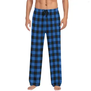 Herren Nachtwäsche Weiche Pyjama Hosen klassische Plaid langen lässigen lässigen Heimatkordelstring Low Taille Sports Keine Taschen