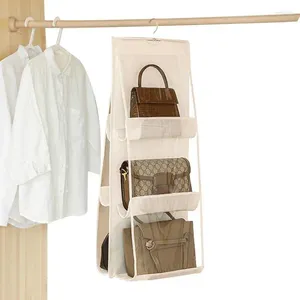 Storage Bags Handbag Organizer Clear Hanging Large Capacity Wardrobe Bag With 360 Degree Swivel Hook