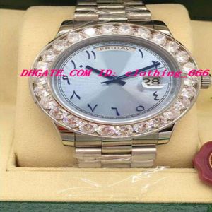 Роскошные часы Bigger Diamond Bezel Автоматическое механическое движение 228206 Platinum 40 -миллиметровый Ice Blue Arabic Rare Meen Meal