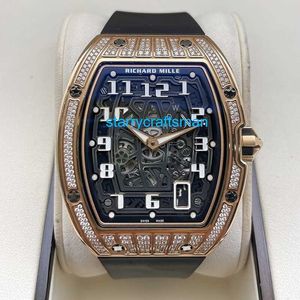 Richamills Luxury Watches Mechanical Chronograph Mills Mens Series RM6701 Mens Watch 18K Rose Gold с алмазом.