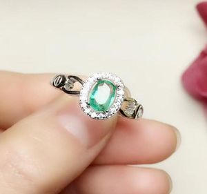Pierścienie klastra na biżuterię naturalny prawdziwy szafir lub rubinowy szmaragd pierścień 06CT kamień szlachetny 925 srebrny srebrny grzywna T2041514958864