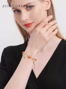 24SS Nowy projektant biżuterii luksusowa moda bransoletka pomarańczowa bransoletka żeńska nisza design słodki cytrus pomarańczowy kwiat gardenu biżuteria
