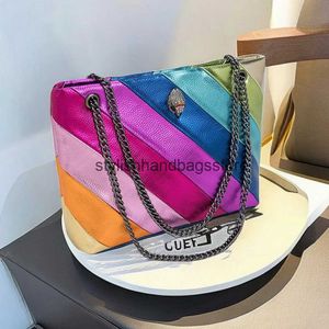 Bolsas de ombro de águia Cabeça feminina 2024 marca arco -íris de grande capacidade PU Womens Bolsa de ombro de luxo Mensageiro da bolsa Messenger Banking H240527