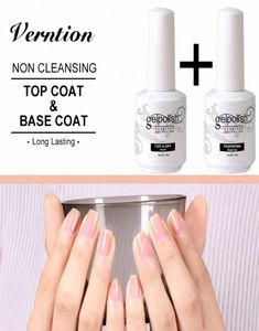 Verntion Bottom Gel 15ml ohne Wischtisch -Basis -Mantel UV -Nagel Gel No klebriger Nagellack Easy Clean Foundation UV -Politur 03GM1513937