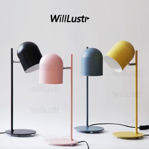 Willlustr brand new design iron reading light bedside table lamp study room desk lighting office hotel Macaron color pink black yellow 247k