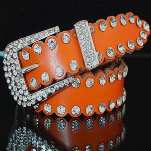 2017 Nowy pasek Diamond Kryształowe Pasy Kobiety Pearl TALIST PATER Wspaniały kryształowy błyszczący pasek Cowskin Designer Paski Kobiet Dziewczęce pasy talii 223e