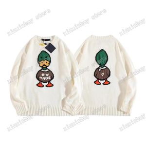 Xinxinbuy erkekler tasarımcı sweater hoodie 23ss ördek jakard mektupları yazdırım nakış kısa kollu pamuklu kadınlar kayısı siyah xs-l 187i