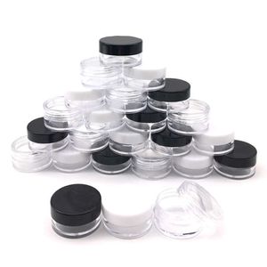 200 st tom plast kosmetisk makeup burk krukor 2g 3g 5g provflaskor ögonskugga grädde läppbalsam container lagringslåda 276r