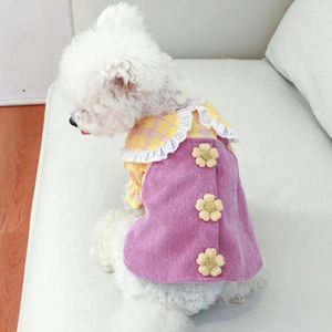 Vestido de cachorro de duas pernas de duas pernas de pet-gato vestido princesa vestido de verão vestido de algodão