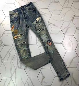 2men039s расстроенные разорванные джинсы скина