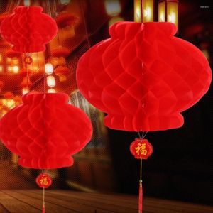 Estatuetas decorativas 20 PCs decoração de aniversário de menina de papel das lanternas decorações do ano de ornamento festivo pingentes pendentes chineses