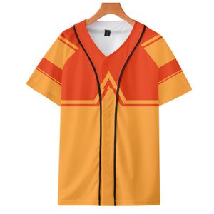 Avatar o último Airbender Baseball T-shirt Men Women Women Harajuku Hip Hop Manga curta Jerseball Jersey Street Wear Cosplay Costume 2078