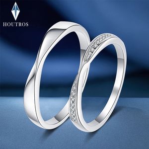 Real 925 Sterling Silver Ring Promise Wedding Couple Ring Valentines Day Anniversary Gift Unisex Band for Women Men 240524