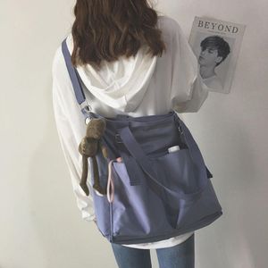 Bolsa à prova d'água de grande capacidade de lona feminino estudante coreano harajuku japonês um ombro big school school college body cross 274b