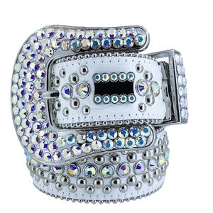 BB Simon rhinestone Belt with bling rhinestones for mens Women Designer belts as birthday Christmas gift 249N