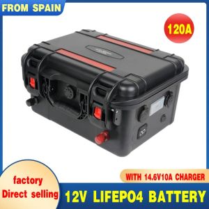 12V100AH LifePO4バッテリーパック12.8Vリチウム充電式バッテリー120AモーターRV屋外キャンプ用ソーラーバッテリー