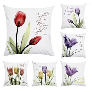 Pillow Letter Love Laugh Cover Floral Flower Casol Cotton Ployester Sofá Decorativo Cr004