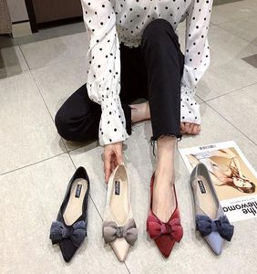 Casual Shoes Pointed Toe Flats Women Slip On Sneakers With Bow 2024 Spring Lady Black For Work Ol Singles