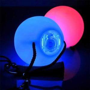 V0AA LED RAVE TOY LED POI BALL GLOW BELLY DANCE HORIZONTAL HAND Kasta boll Yoga Sports Fitness Props Glow Neon Lights Christmas Party Disco DJ D240527