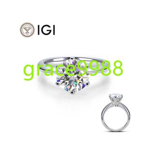 Anello di diamanti 0,5 ct da 1 ct rotondo sintesi taglio brillante di diamante anello solitario anello bianco 14k in oro bianco fatto anello nuziale di diamanti