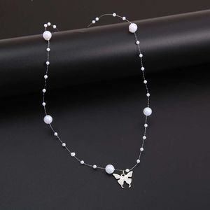 Säljer Pearl Hot Farterfly Necklace Light and Nisch Design High End Colle Chain Choker Halsband