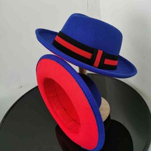 fedora two toned fedoras for black red bottom felt jazz bowler perfomance wo and men church hat 323u