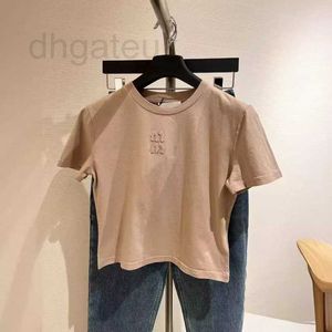 Женская футболка дизайнерский бренд Shenzhen Высокий европейский весенний весенний новая универсальная буква вышивая футболка с короткими рукавами топ WKH9