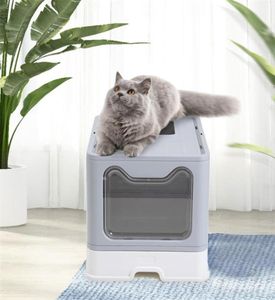 Det Toidate Bendpan Antiplash Cats Box Box Cat Dog Capt с совками котенка чистый туалета Домашнее пластиковые пески Grooming6150913