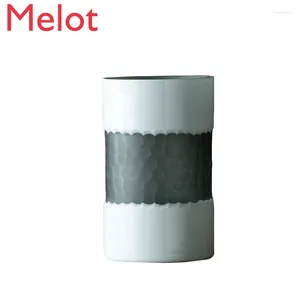 Vaser modern enkel vas konstnärlig stil dekorativ blomkruka vatten kub matt glas handgjorda keramiska vardagsrum dekoration