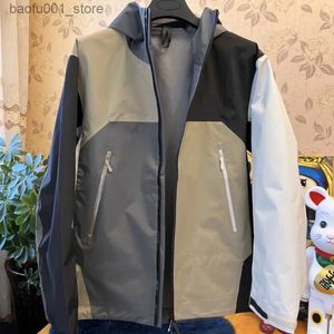 Men's Down Parkas Spring e Autumn Men and Women Capuz Capeled Jacket Y2K Casual Jacket Cor Match Movem