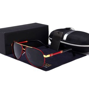 Luxury-Mens solglasögon Brand Designer Pilot Polariserade Male Sun Glasse-glasögon Gafas Oculos de Sol Masculino för män Erkek Goz 288W