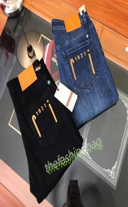 High Quality Fashion Jeans Clothing Designer Pants Black Blue Men Slim Denim Straight Biker Hole Hip Hop Jeans7226675