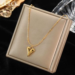 Fashion Necklace Designer Jewelry Sailormoon EILIECK 316L Stainless Steel Heart Pendant Chain for Women Stylish Trend Girls Neck Choker Gifts Waterproof