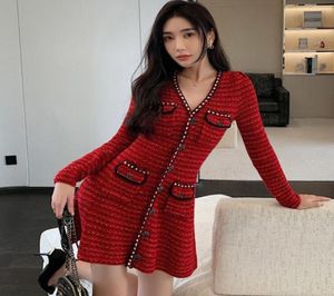 Selfportrait Red Melange Knit Mini Dress01234567895501067