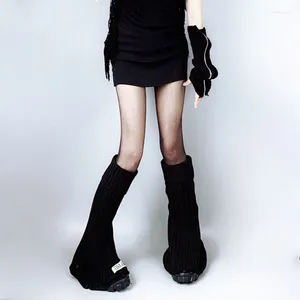 Женские носки вязаные расклешенные коленные манжеты с высоким уровнем ботинок в японском стиле kawaii gothic e для осенней зимы