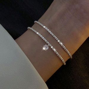 Sparkling для новых женщин в Instagram Маленький и популярный дизайн легкий высококлассный набор браслетов из двух Intagram Deign Deign