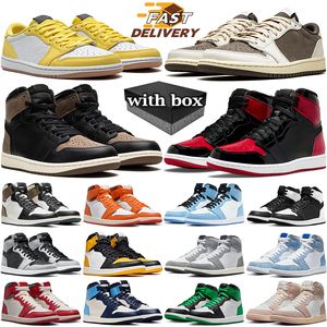 men women basketball shoes high low top Yellow White Reverse Mocha Neutral Olive Black Dark University Blue Bred Patent Toe Pine Green mens trainers sneakers