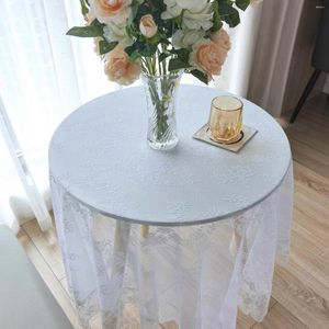 Tischtuch Weiß klassisch gestickte Spitzenkante quadratische Tischdecke Dekorative Cover benutzerdefinierter Tee für Home Party Hochzeit