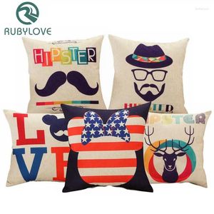 Подушка северный стиль мультфильм Big Beard Pattern Home Decorative Covers диван подушки хлопковое льняное кресло.