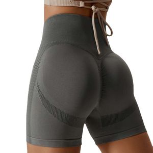 Seamless Yoga Peach Buttocks High Waist Fitness Pants Tight Running Shorts Girls