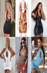Sexy Casual Dresses for Womens Designer Clothing 2022 High Collar Sleeveless Party Dress Fashion Slim Bodycon Pencil Dress Clubwea3043445