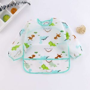 New Cute Children Baby Kids Toddler Waterproof Long Sleeve Art Smock Feeding Bib Apron Fit 0-6 Years Dropshipping Wholesale