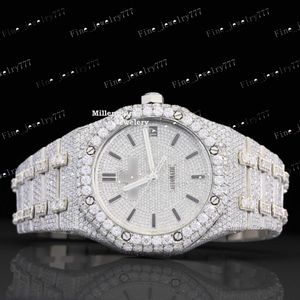 Luxury Brand Moissanite Watch vvs Iced Out Hip Hop Iced Watch Unisex Diamond Stainless Steel Rapper Watch