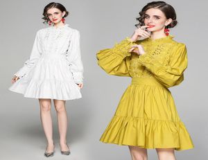 Lantern Embroidery Palace Dress Highend Womens Spring Autumn Dress Fashion Ruffle Dresses Ruffle Prom Evening Boutique Dress3167579