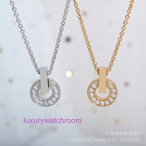 Classic Fashion Bolgrey Pendant Necklaces Copper Coin Necklace for Womens Full Diamond Round Cake 18K Rose Gold Collar Chain