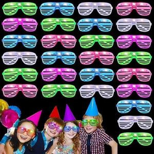 Led Rave Toy 6 pieces of neon colored LED glasses Easter party glasses night light childrens party glasses carnival night light glasses New Year decorations d240527