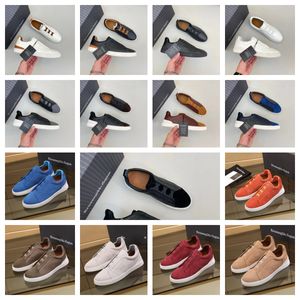 Designer Shoes Quality Mens Zegna Shoes Business Casual Social Wedding Party Leather Lightweight Chunky Sneakers Formal Trainers With Box 38-45