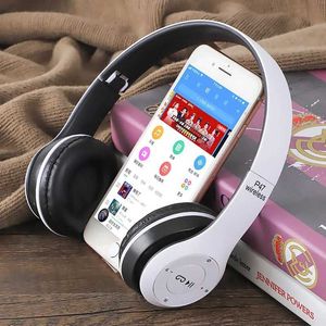 Słuchawki słuchawki P47 Bluetooth 50 Słuchawki bezprzewodowe Składane HiFi stereo słuchawki basowe Prezent Hełm dla dzieci z mikrofonem adapter USB Odpowiedni F