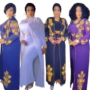 Top Fashion Luxury Womens indossare un abbigliamento da festa africano pesante strass africano set elegante africano womens wear 240507